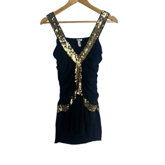 Frost Y2K longline sequin top SZ M - Picture 1 of 6
